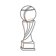 Gold and red pétanque trophy, 32cm, with figurine