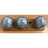 LA BOULE BLEUE "Super inox 125" - 71mm - 730g - gravée ZLATAN-VINCENT-SILVANA