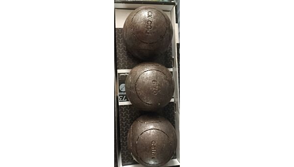 OBUT BOULE NOIRE CX Cou Lisse - 71mm - 670g - gravée Céline