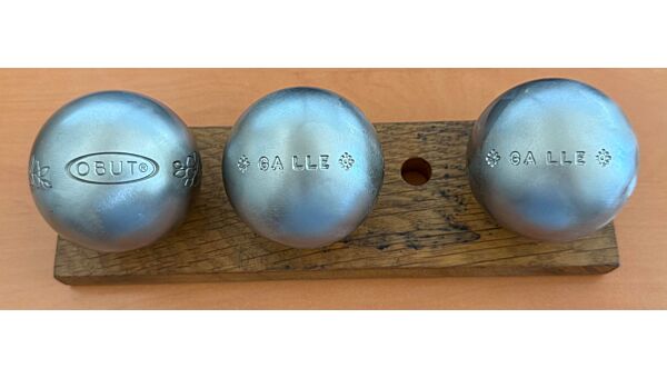 Obut Loisir Inox Lisse - Jeu de 3 boules - 73mm - 620g - gravée ] GA LLE ]