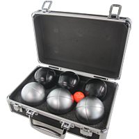 2 Pétanque triplets with case and jack - Matte Grey Streak Z + Black Streak 1