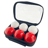 2 Pétanque triplets with bag and jack - White Strie Z + Red Strie Z