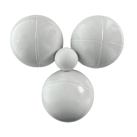 3 Petanque balls with bag - Smooth pattern black
