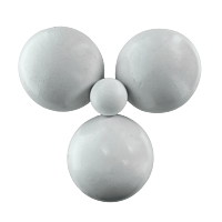 3 Petanque balls with bag - Smooth pattern black
