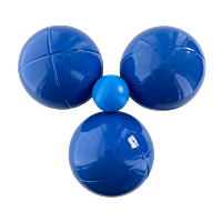 3 Petanque balls with bag - Smooth pattern black
