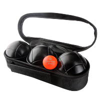 3 Petanque Balls with Bag - Black Stripe 1
