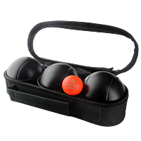 3 Petanque Balls with Bag - Black Stripe P