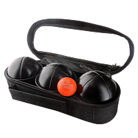 3 Petanque balls with bag - Z pattern black