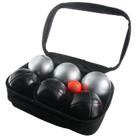 SACOZ6 Pack No. 2 - 2 Pétanque triplets with bag and jack - Smooth Grey + Black Z-Striated