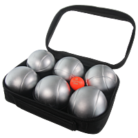 SACOZ6 Pack No. 3 - 2 Pétanque triplets with bag and jack - Grey Strie 1 + Grey Strie P