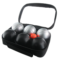 SACOZ6 Pack No. 5 - 2 Pétanque triplets with bag and jack - Grey Z-streak + Black Smooth