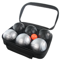 SACOZ6 Pack No. 8 - 2 Pétanque triplets with bag and jack - Grey Strie 1 + Black Strie P