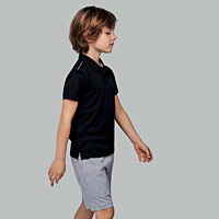 Short-sleeved polo shirt - kids - black