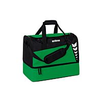 SIX WINGS Sports Bag with Bottom Compartment - emerald/black