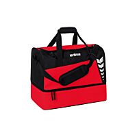 SIX WINGS Sports Bag with Bottom Compartment - red/black