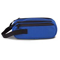 Blue bag for 3 petanque balls with 2 zips and a magnetic lid