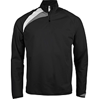 Zip neck training top - kids - black/white/storm grey