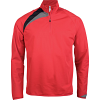 Zip neck training top - kids - sporty red/black/storm grey