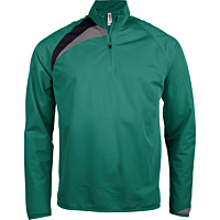Zip neck training top - kids - dark green/black/storm grey