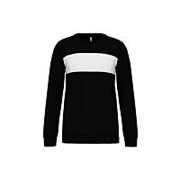 Sweat-shirt polyester à bandeau blanc enfant - Noir