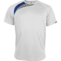 Short-sleeved sports t-shirt - kids - white/sporty royal blue/storm grey