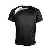 Short-sleeved sports t-shirt - kids - white/black/storm grey