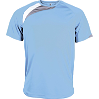 Short-sleeved sports t-shirt - kids - sky blue/white/storm grey