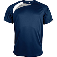 Short-sleeved sports t-shirt - kids - sporty navy/white/storm grey