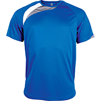 Short-sleeved sports t-shirt - kids - sporty royal blue/white/storm grey