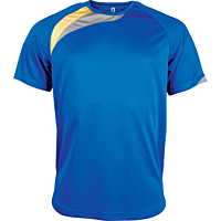Short-sleeved sports t-shirt - kids - sporty royal blue/sporty yellow/storm grey