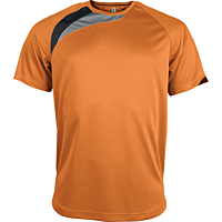 Short-sleeved sports t-shirt - kids - orange/black/storm grey