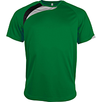 Short-sleeved sports t-shirt - kids - green/black/storm grey