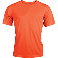 Short-sleeved sports t-shirt - men - fluorescent orange