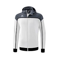 CHANGE by erima Training Jacket with hood - Kids - white/slate grey/black
