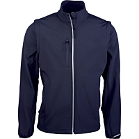 Detachable sleeve softshell jacket - men - navy