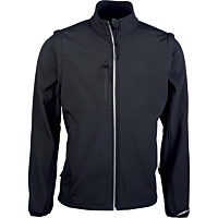 Detachable sleeve softshell jacket - men - black