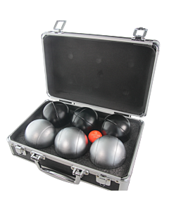 2 Pétanque triplets with case and jack - Matte Grey P-Stripe + Black Z-Stripe