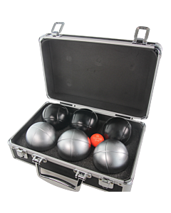 2 Pétanque triplets with case and jack - Matte Grey Streak Z + Black Streak 1