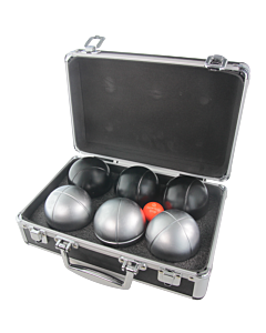 2 Pétanque triplets with case and jack - Matte Grey Z-Stripe + Black P-Stripe