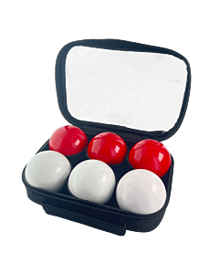 2 Pétanque triplets with bag and jack - Smooth white + Smooth red