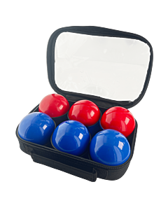 2 Pétanque triplets with bag and jack - Smooth Blue + Smooth Red