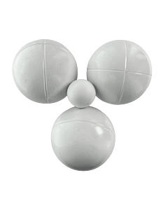 3 Petanque balls with bag - Smooth pattern black