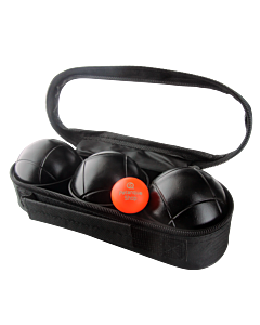 3 Petanque Balls with Bag - Black Stripe 1