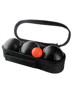 3 Petanque Balls with Bag - Black Stripe P
