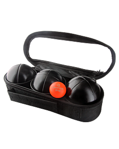 3 Petanque balls with bag - Z pattern black