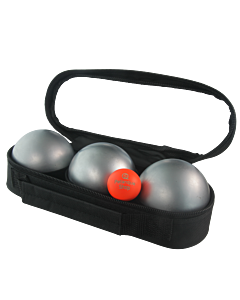 3 Petanque Balls with Bag and Jack - Smooth Matte Grey