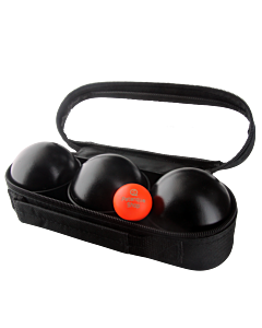 3 Petanque balls with bag - Smooth pattern black