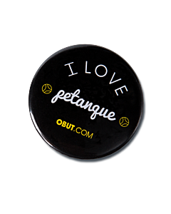 Obut round badge "I love petanque"