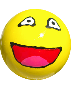 Jack boxwood Smiley yellow mouth wide open hand painted