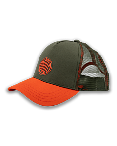 Khaki cap with vintage orange logo
